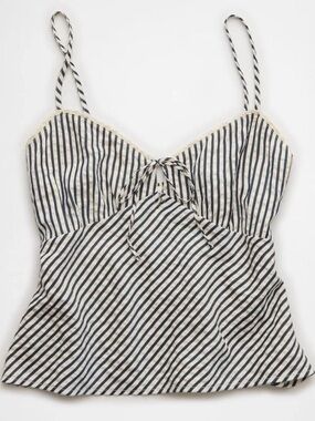American Eagle Striped Navy + White Spaghetti Strap Tank Cami Small